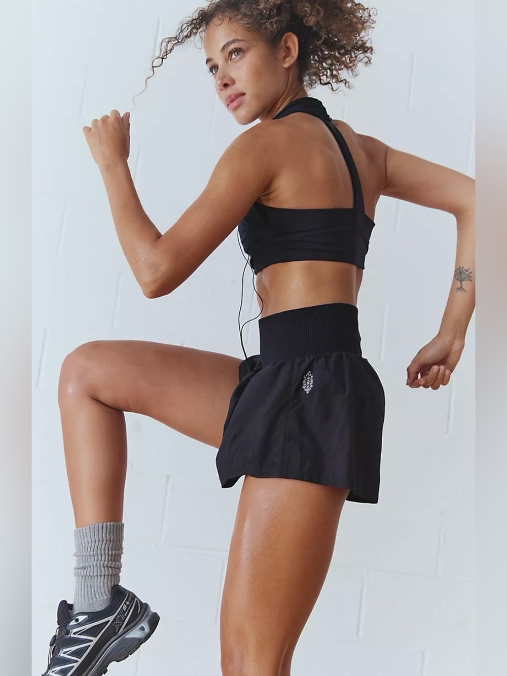 Free People Movement Carpe Diem Shorts Black L NWOT Running Athletic